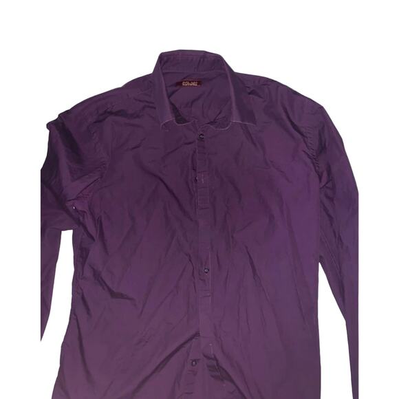 Zara Man Button Up Long Sleeve Purple Dress Shirt Size Large - Picture 4 of 5